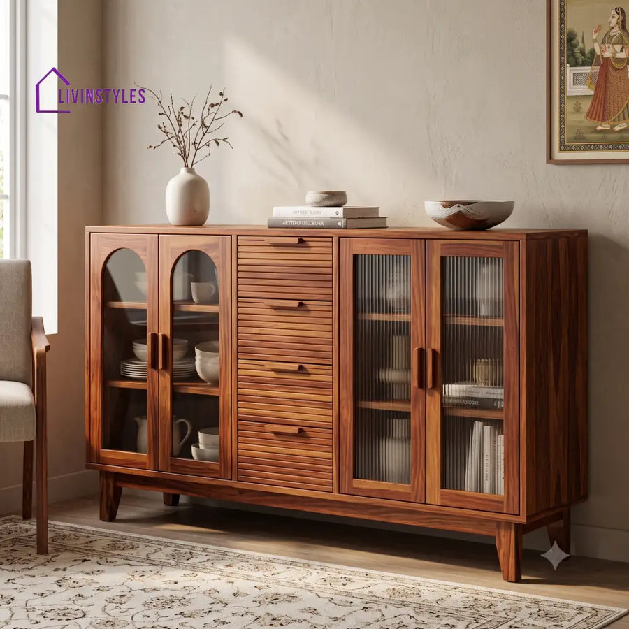 Krithika Premium Sheesham Wood Sideboard and Cabinet for Living Room