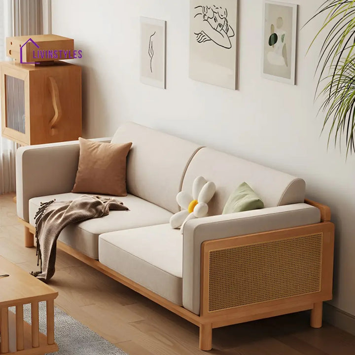 Krithya Solid Wood 3 Seater Sofa for Living Room