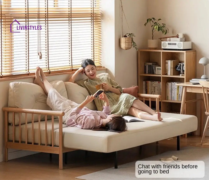 Krithya Solid Wood Sofa Come Bed | Easy Folding Sofa Come Bed