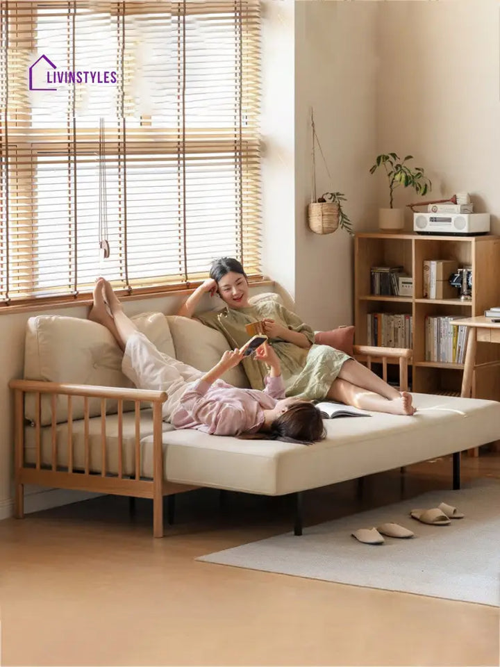 Krithya Solid Wood Sofa Come Bed | Easy Folding Sofa Come Bed