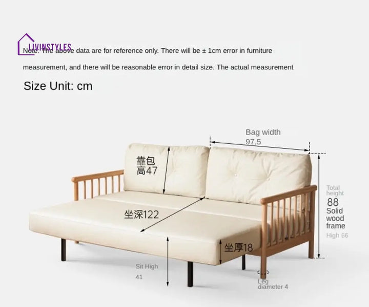 Krithya Solid Wood Sofa Come Bed | Easy Folding Sofa Come Bed