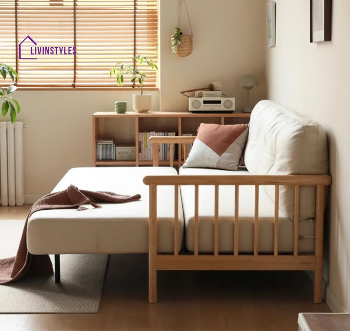 Krithya Solid Wood Sofa Come Bed | Easy Folding Sofa Come Bed