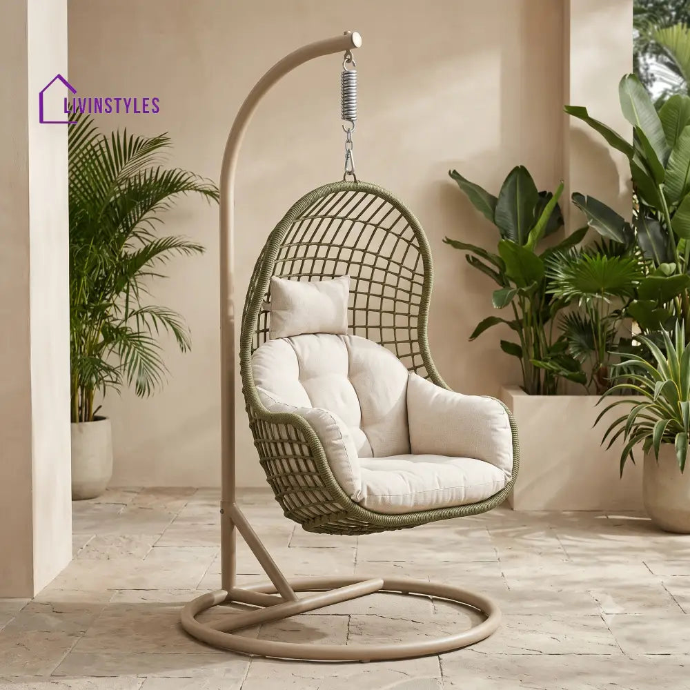 Krystian Premium MS Frame with Powder Coated Outdoor Swing Chair with Stand