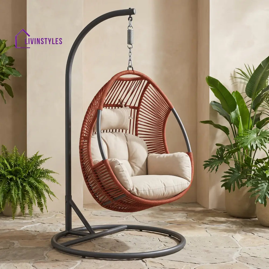 Krystyna Premium MS Frame with Powder Coated Outdoor Swing Chair with Stand