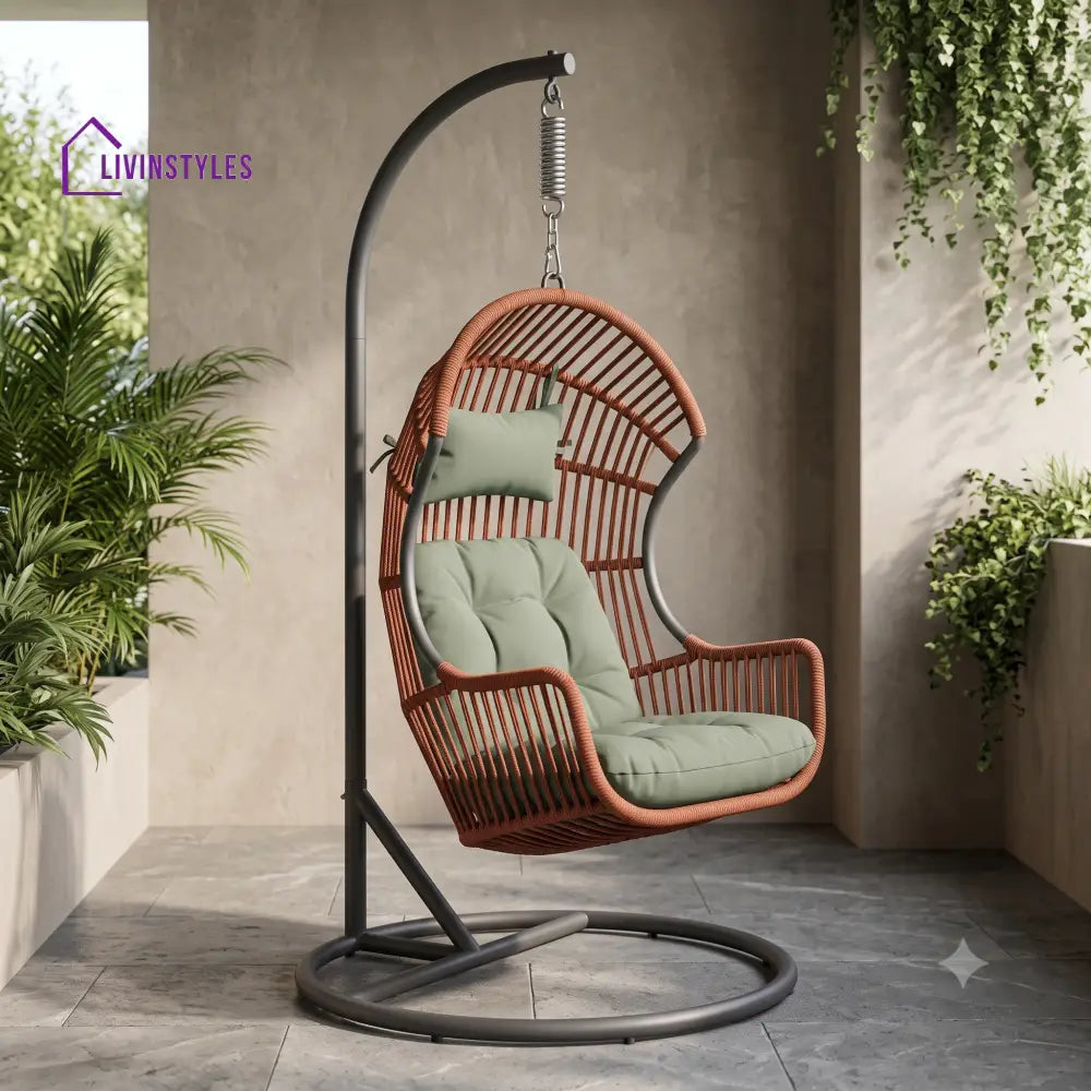 Krzysztof Premium MS Frame with Powder Coated Outdoor Swing Chair with Stand