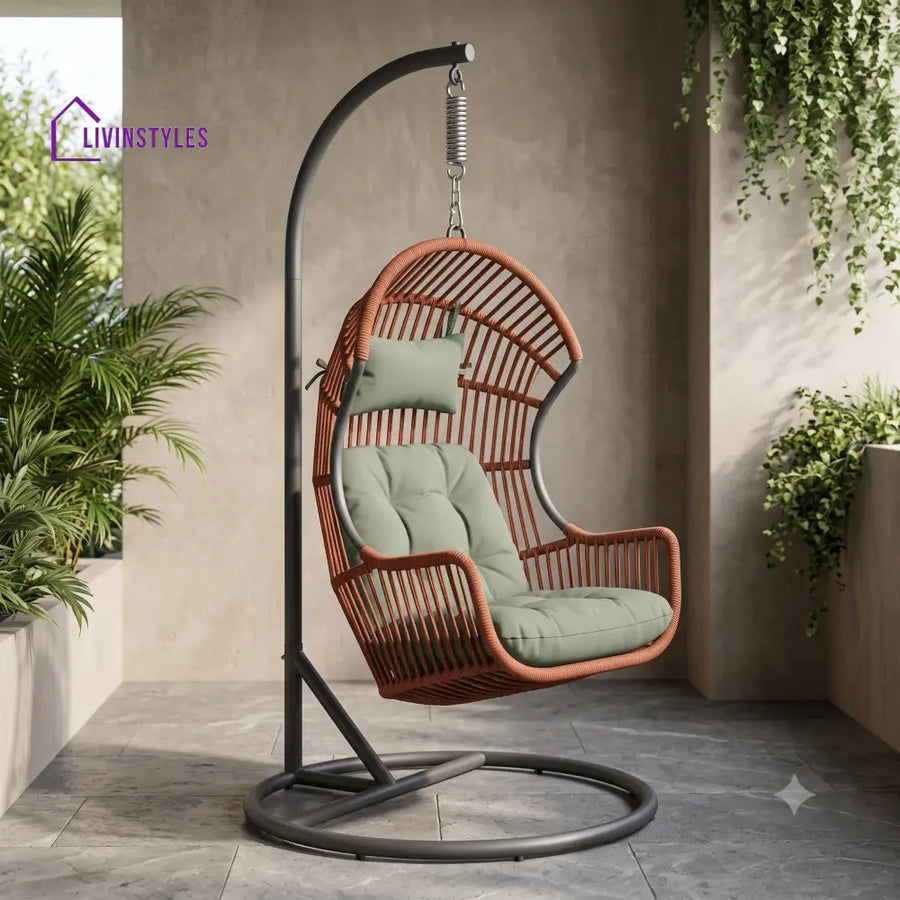 Krzysztof Premium MS Frame with Powder Coated Outdoor Swing Chair with Stand