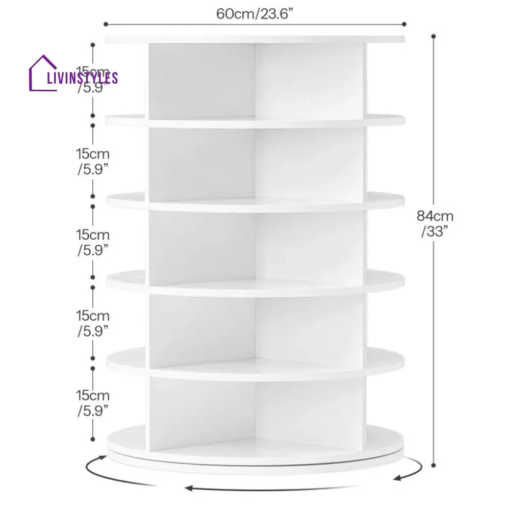 Ksenia Engineered Wood Rotating Shoe Rack for Home