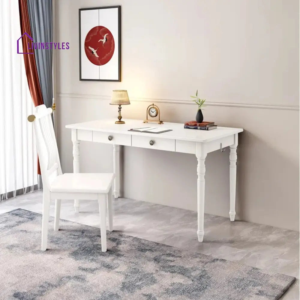Ksenia Solid Sheesham Wood Study Table and Chair for Students