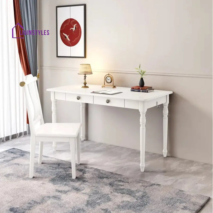 Ksenia Solid Sheesham Wood Study Table and Chair for Students