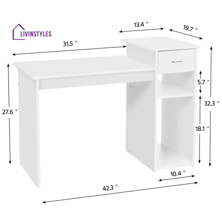 Ksenia White Study Table for Students