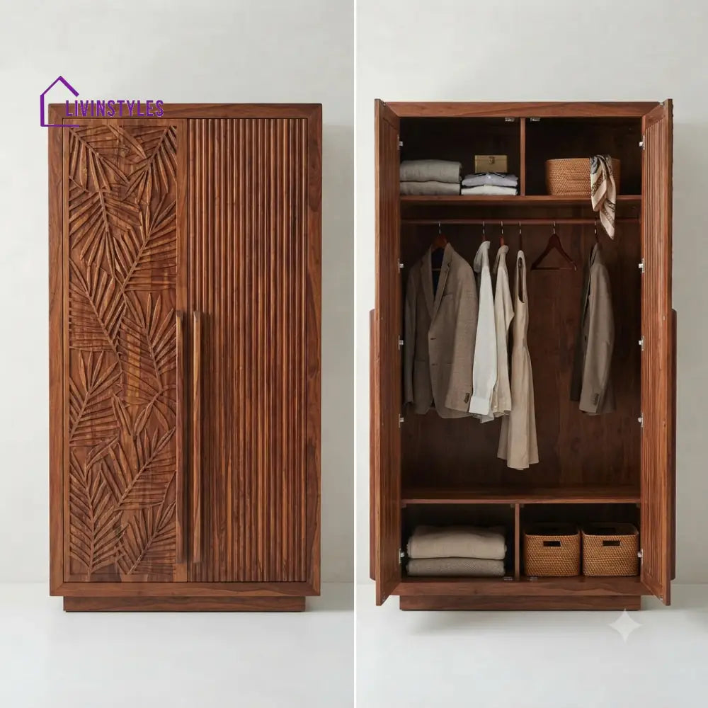 Kshiti Wooden Wardrobe for Clothes | Cupboard for Clothes