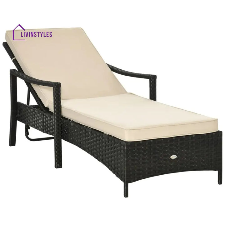 Kuel Outdoor Swimming Poolside Lounger (Black) - Loungers