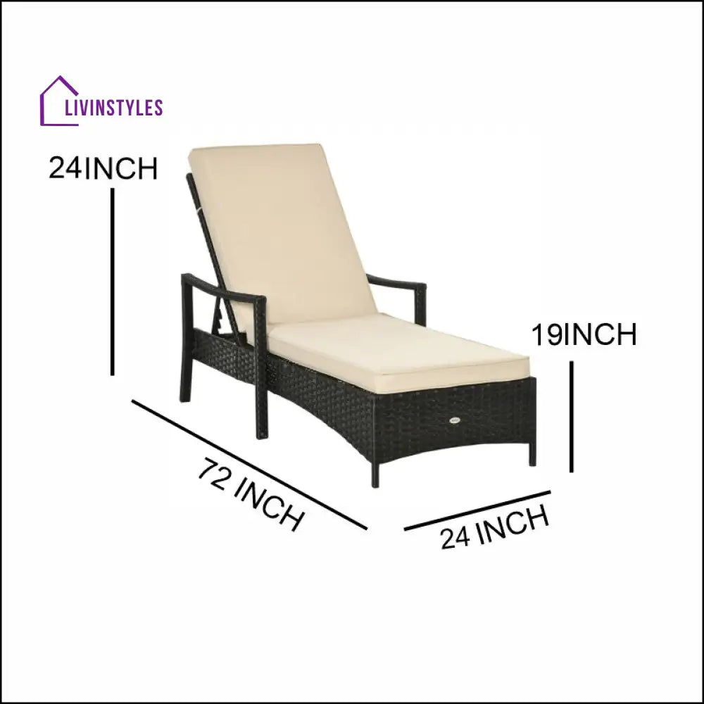Kuel Outdoor Swimming Poolside Lounger (Black) - Loungers