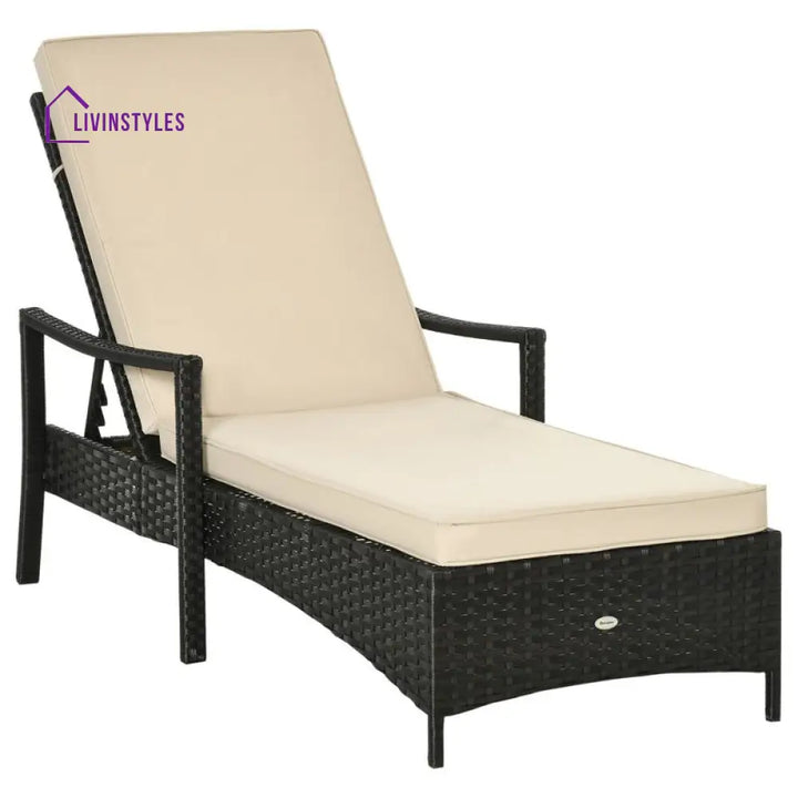 Kuel Outdoor Swimming Poolside Lounger (Black) - Loungers