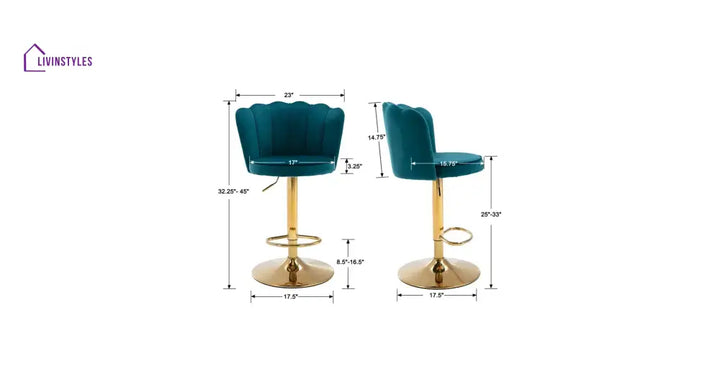 Kunal Teal Color Avidan Bar Stool