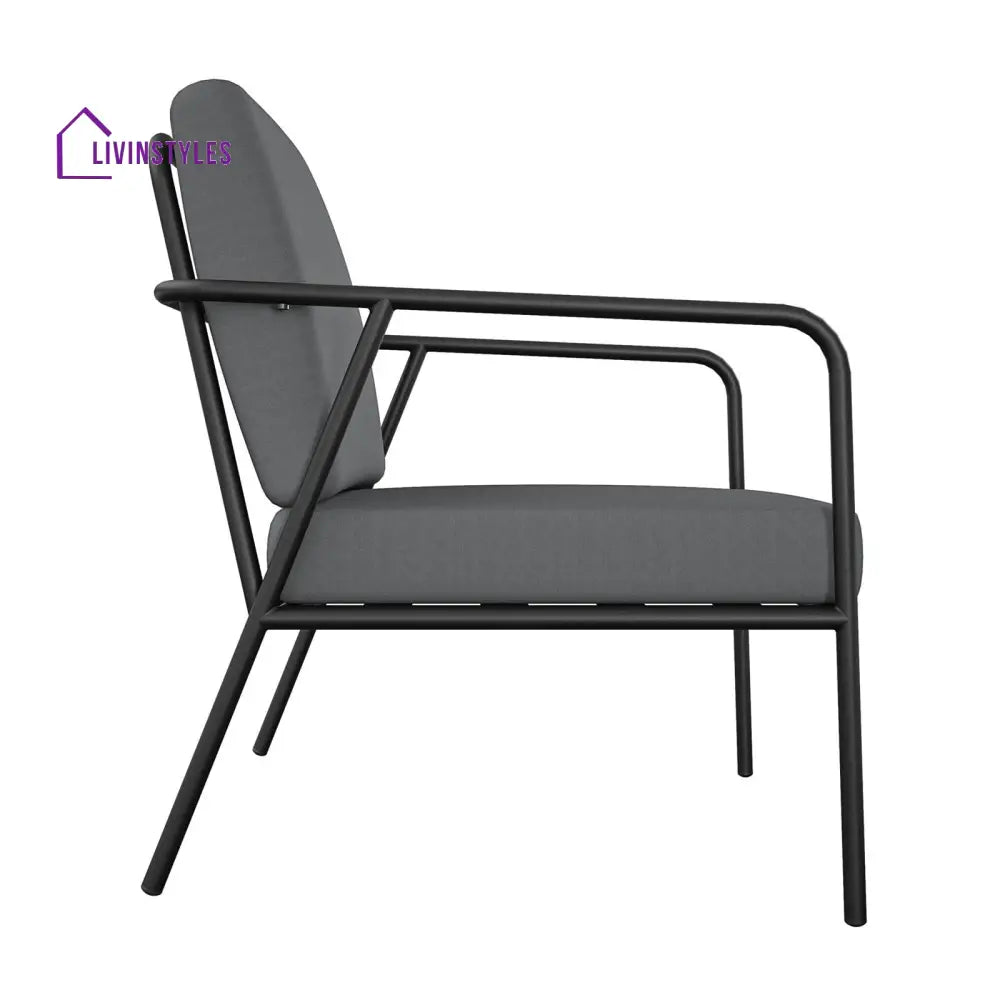 Kushal Outdoor Patio Seating Set 2 Chairs And 1 Table (Dark Grey) Furniture Sets