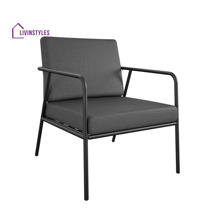 Kushal Outdoor Patio Seating Set 2 Chairs And 1 Table (Dark Grey) Furniture Sets