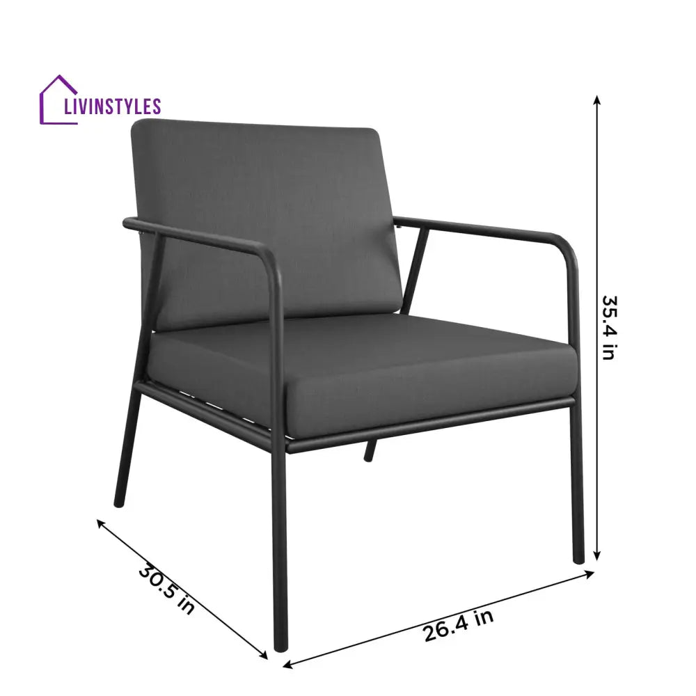 Kushal Outdoor Patio Seating Set 2 Chairs And 1 Table (Dark Grey) Furniture Sets