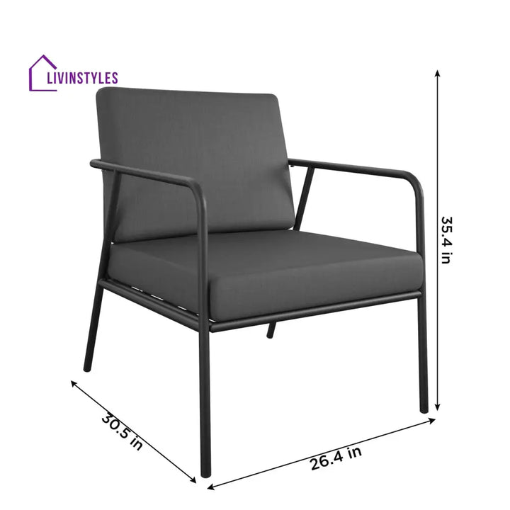 Kushal Outdoor Patio Seating Set 2 Chairs And 1 Table (Dark Grey) Furniture Sets