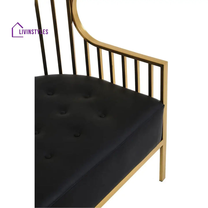 Kuzma Two Seat Dome Cage Gold Finish Stainless Steel Sofa Living