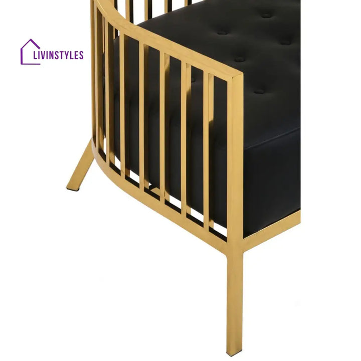 Kuzma Two Seat Dome Cage Gold Finish Stainless Steel Sofa Living