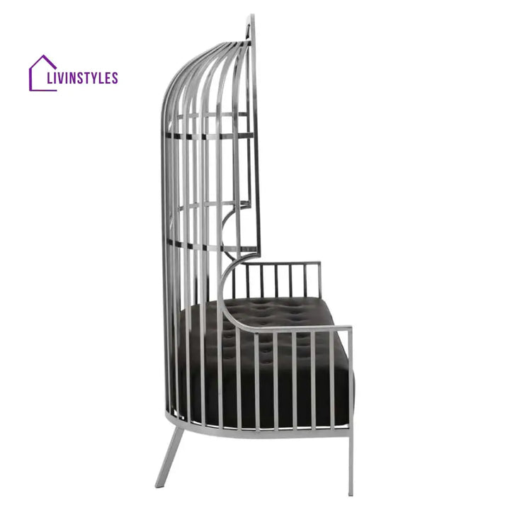 Kuzma Two Seat Dome Cage Silver Stainless Steel Sofa Living