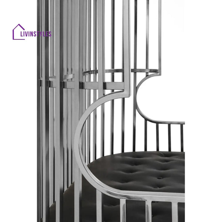 Kuzma Two Seat Dome Cage Silver Stainless Steel Sofa Living
