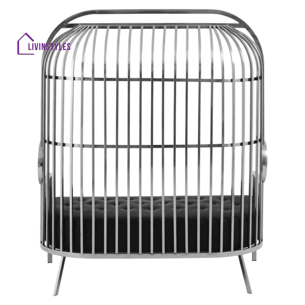 Kuzma Two Seat Dome Cage Silver Stainless Steel Sofa Living