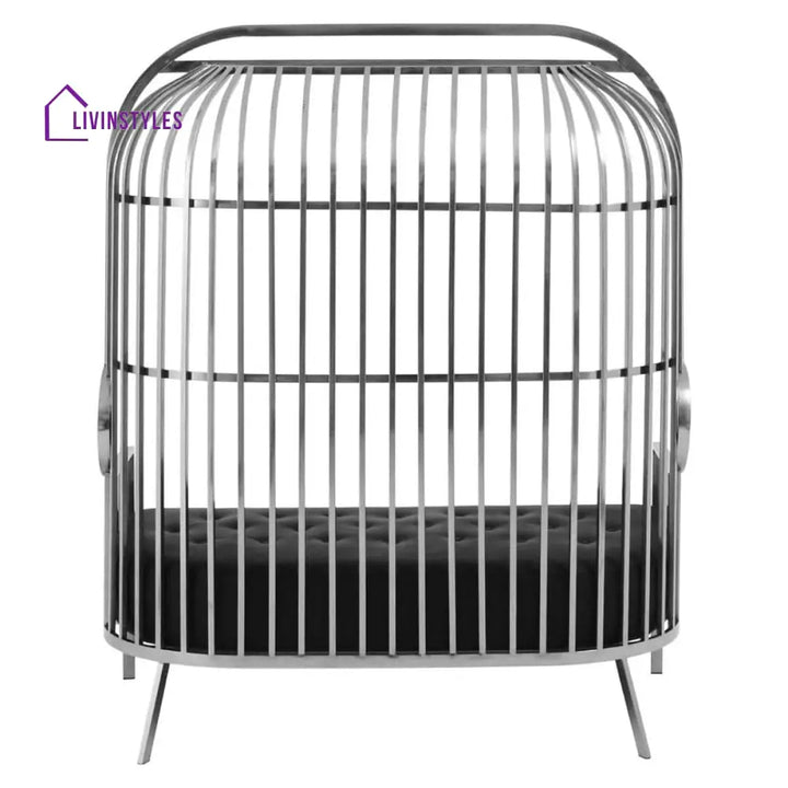 Kuzma Two Seat Dome Cage Silver Stainless Steel Sofa Living