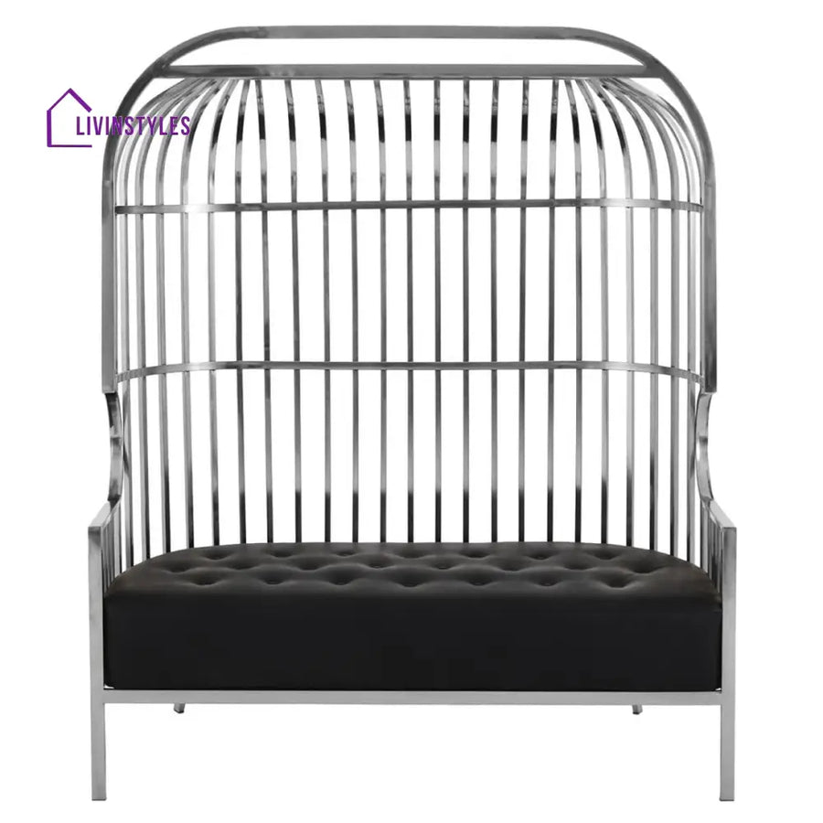 Kuzma Two Seat Dome Cage Silver Stainless Steel Sofa Living