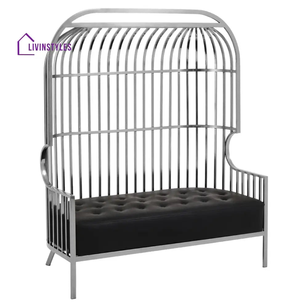 Kuzma Two Seat Dome Cage Silver Stainless Steel Sofa Living