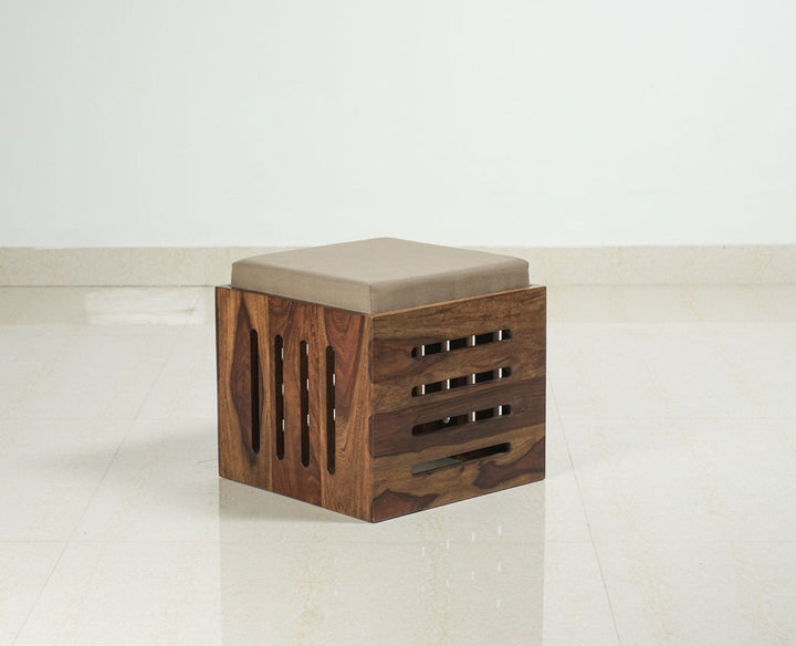 Alina Sheesham Wood Coffee Table Set With Four Stools