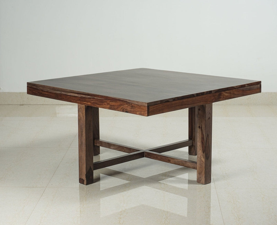 Alina Sheesham Wood Coffee Table Set With Four Stools