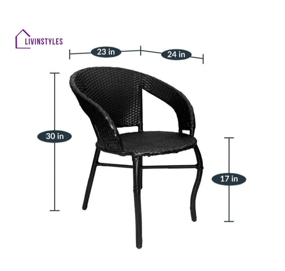 Labon Outdoor Patio Seating Set 4 Chairs and 1 Table Set (Black) - Coffee Table Sets