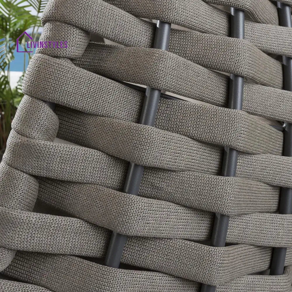 Lace Three Seater Hanging Swing With Stand For Balcony Garden Swing (Silk Grey) Braid & Rope - Swings