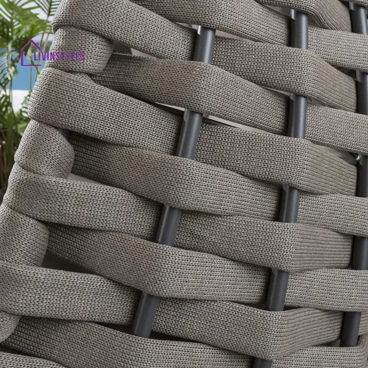 Lace Three Seater Hanging Swing With Stand For Balcony Garden Swing (Silk Grey) Braid & Rope - Swings