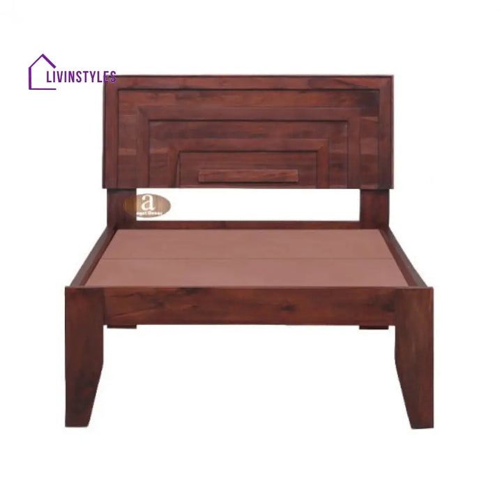 Lacrose Solid Sheesham Wood Handmade Modern Single bed (Honey)