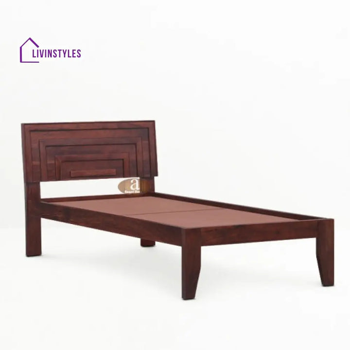 Lacrose Solid Sheesham Wood Handmade Modern Single bed (Honey)