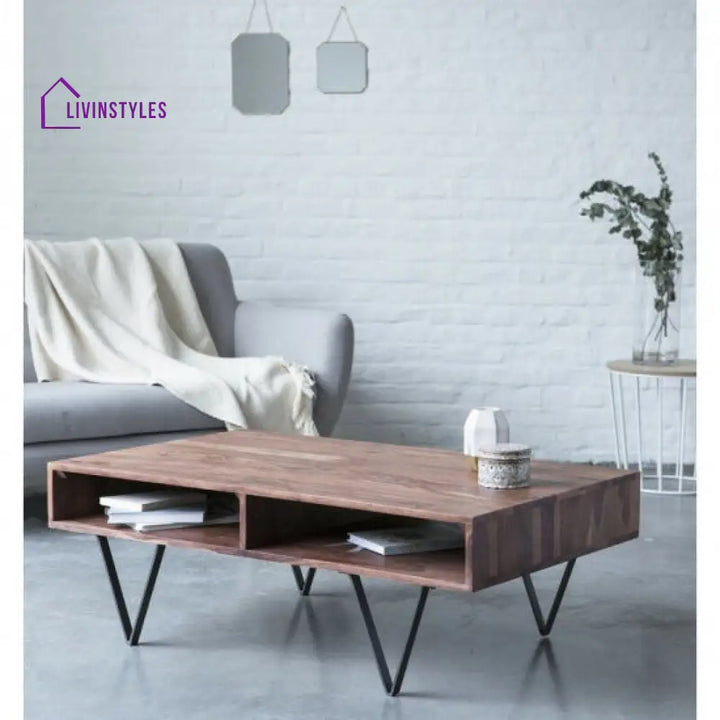 Lagaratha Matric Coffee Table with Iron Legs (Honey Finish)