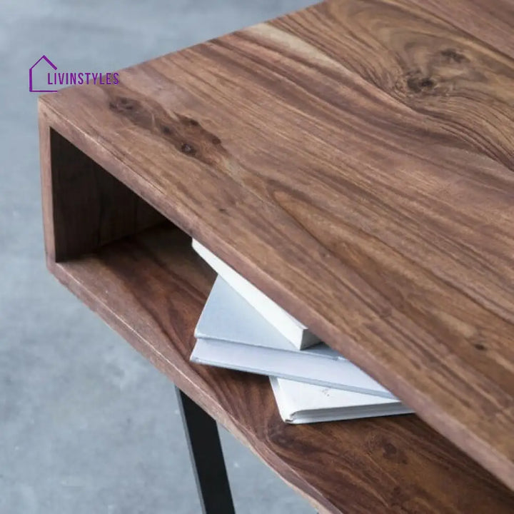 Lagaratha Matric Coffee Table with Iron Legs (Honey Finish)