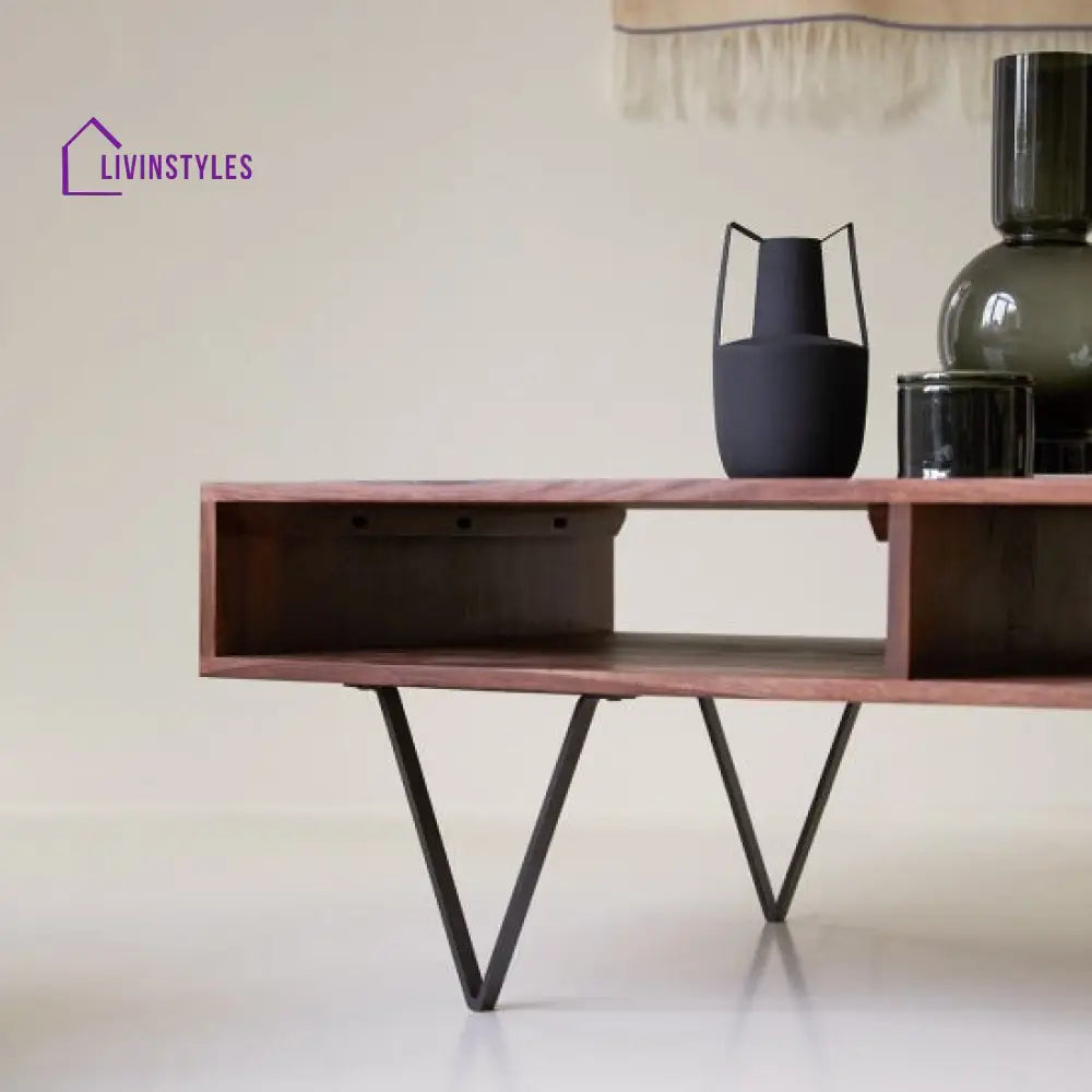 Lagaratha Matric Coffee Table with Iron Legs (Honey Finish)