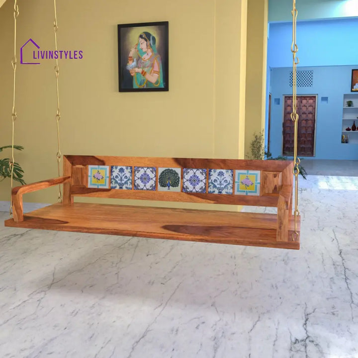 Laisha Melodious Multiple Tile Fitted Handmade Wooden Swing for Home Swing