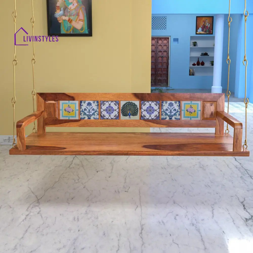 Laisha Melodious Multiple Tile Fitted Handmade Wooden Swing for Home Swing