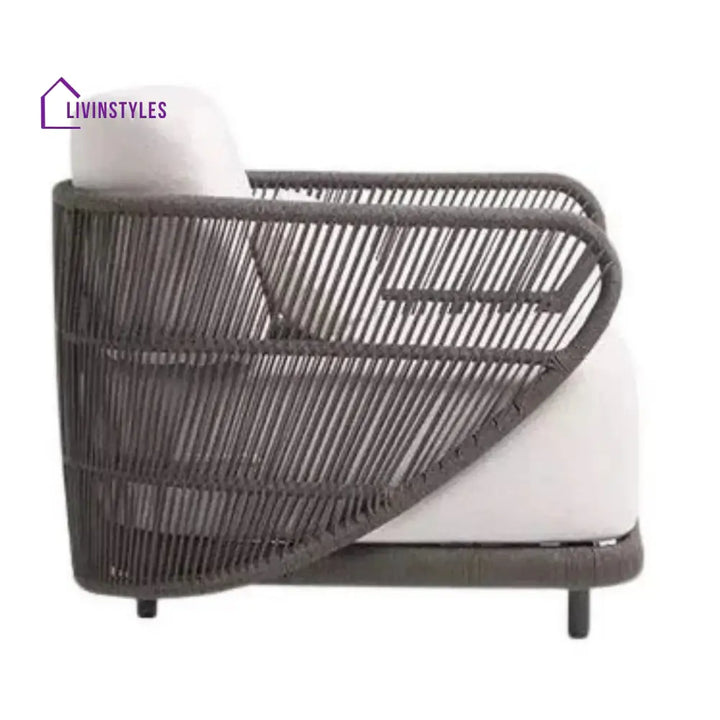Laken Outdoor Rope 4 Seater Sofa Set With Glass Top Tables - Sofa Set