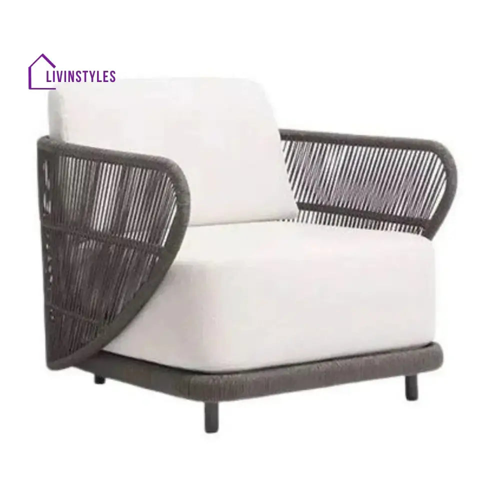 Laken Outdoor Rope 4 Seater Sofa Set With Glass Top Tables - Sofa Set