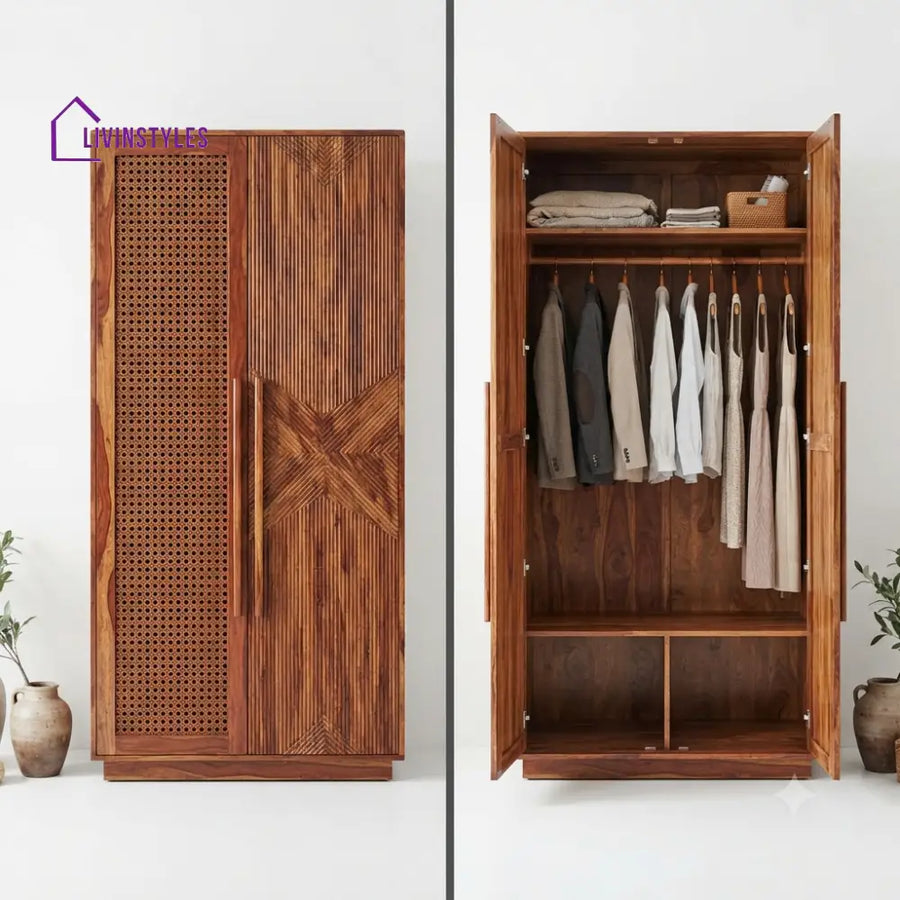 Lakshita Wooden Wardrobe for Clothes | Cupboard for Clothes