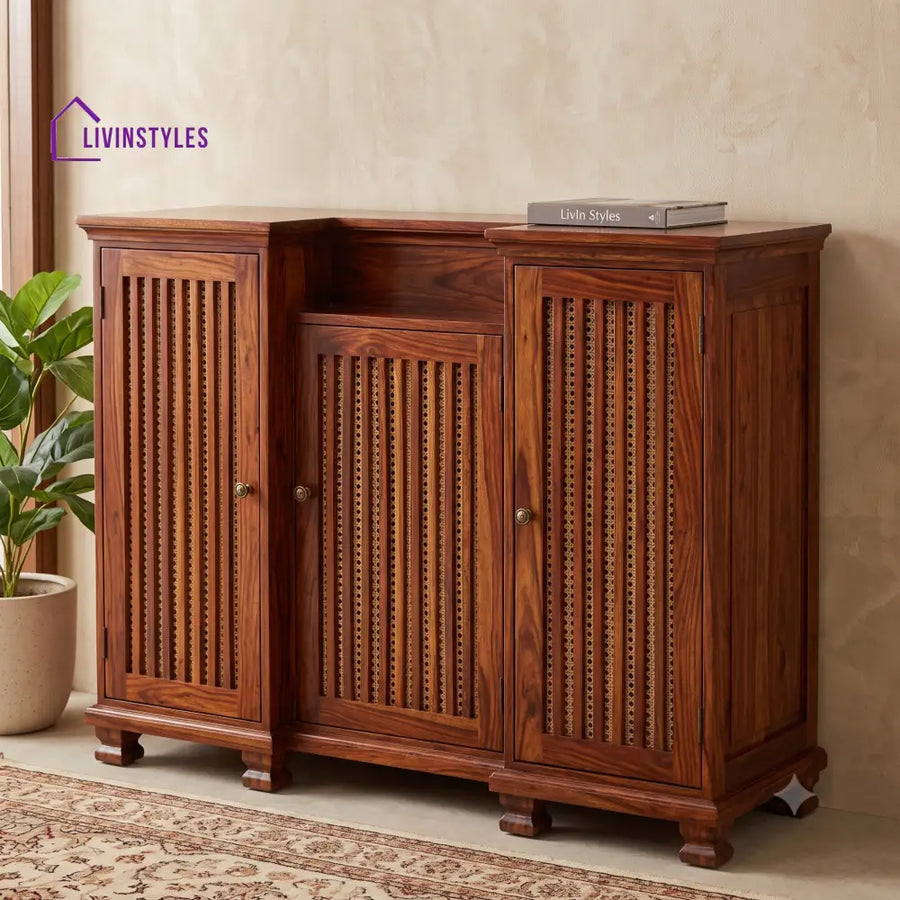 Lakshmi Sheesham Wood Shoe Rack | Wooden Shoe Cabinet