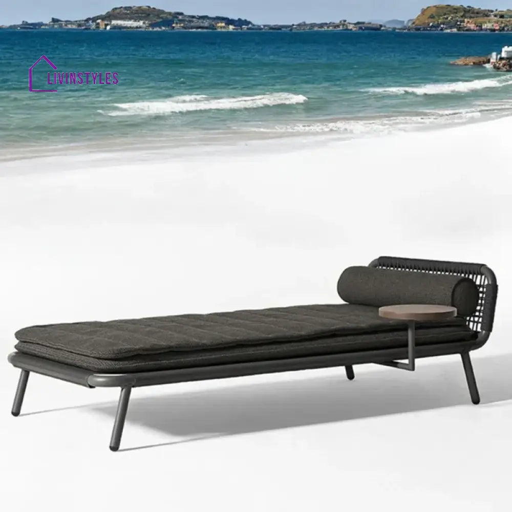 Lalo Outdoor Swimming Poolside Lounger (GREY) Braided & Rope - Loungers