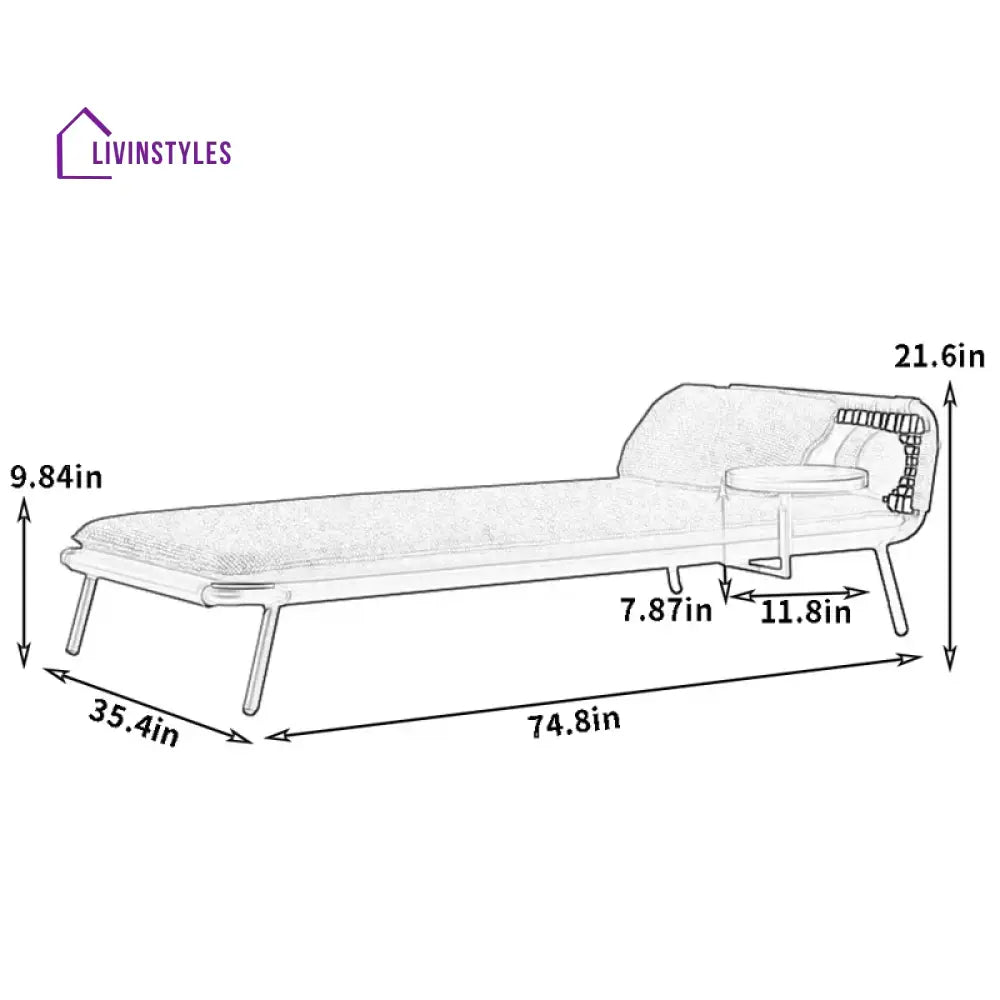 Lalo Outdoor Swimming Poolside Lounger (GREY) Braided & Rope - Loungers
