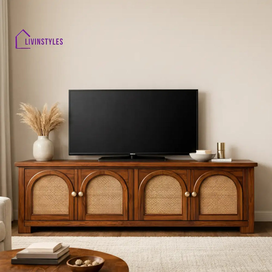 Lam Premium Solid Wood TV Unit for Living Room